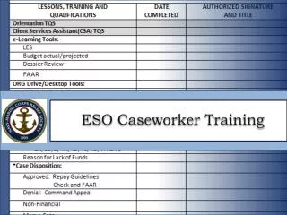 ESO Caseworker Training