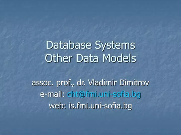 database systems other data models