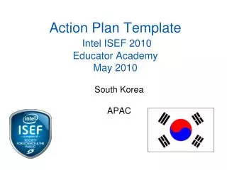 Action Plan Template Intel ISEF 2010 Educator Academy May 2010