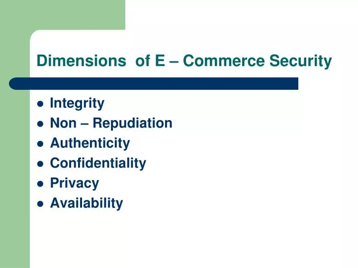 dimensions of e commerce security