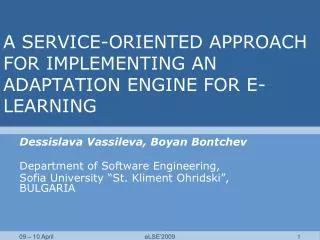 A SERVICE-ORIENTED APPROACH FOR IMPLEMENTING AN ADAPTATION ENGINE FOR E-LEARNING