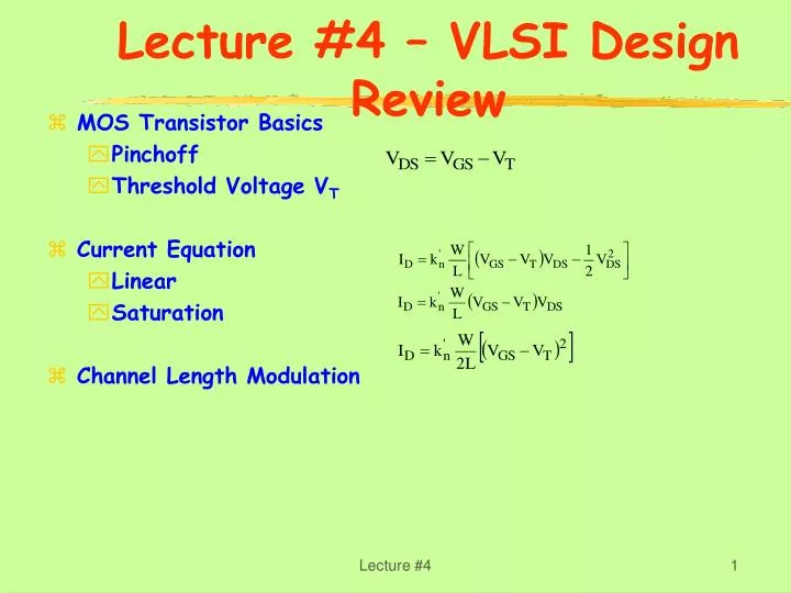 lecture 4 vlsi design review