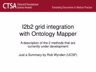 I2b2 grid integration with Ontology Mapper