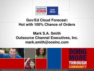 Gov/Ed Cloud Forecast: Hot with 100% Chance of Orders