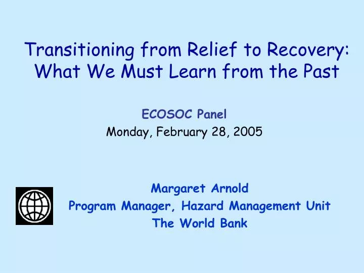 transitioning from relief to recovery what we must learn from the past