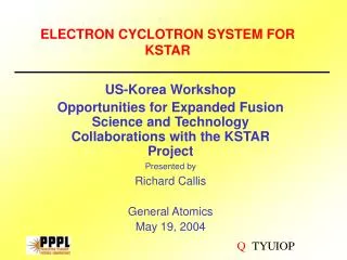 ELECTRON CYCLOTRON SYSTEM FOR KSTAR