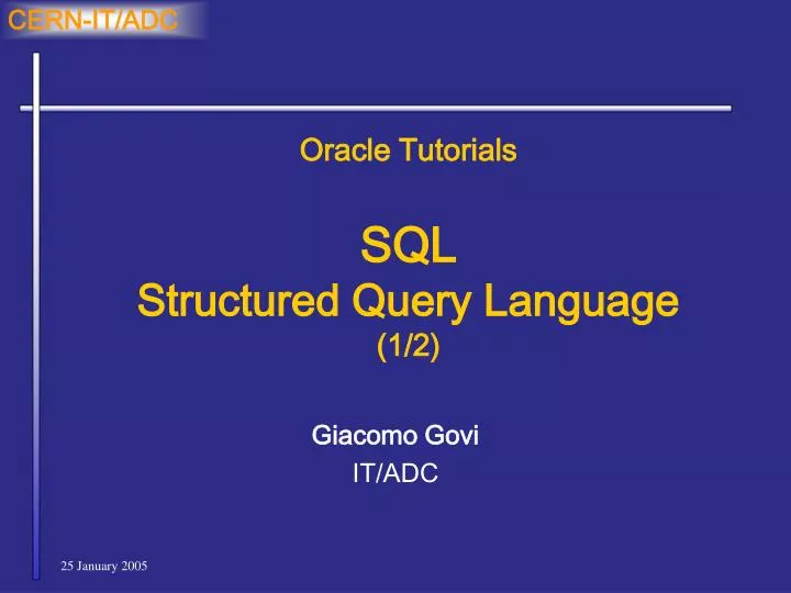 oracle tutorials sql structured query language 1 2