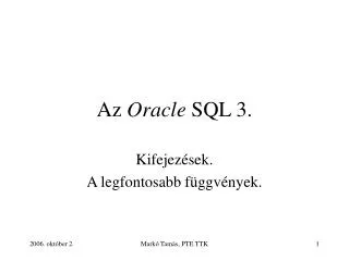 Az Oracle SQL 3.