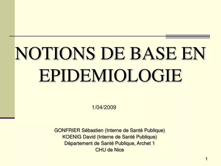 notions de base en epidemiologie