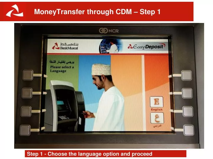 moneytransfer through cdm step 1