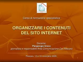 organizzare i contenuti del sito internet