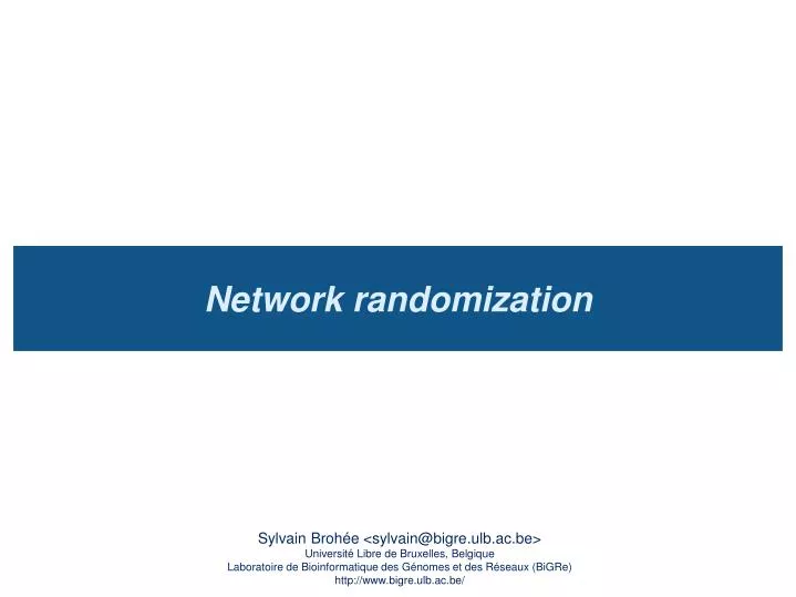 network randomization