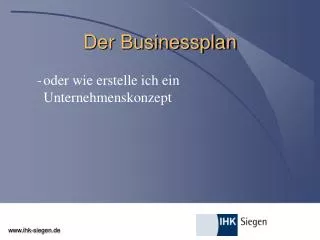 der businessplan