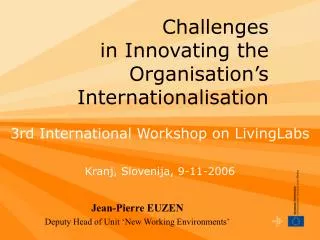 Challenges in Innovating the Organisation’s Internationalisation