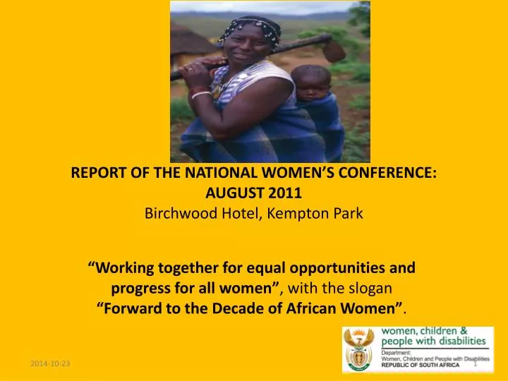 report of the national women s conference august 2011 birchwood hotel kempton park