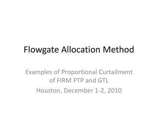 Flowgate Allocation Method