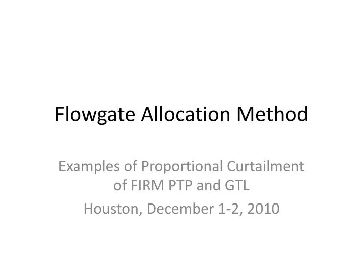 flowgate allocation method