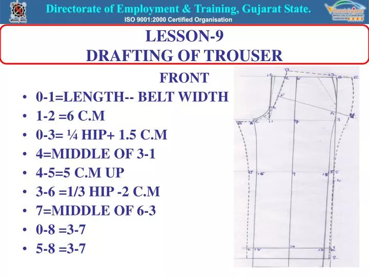 lesson 9 drafting of trouser