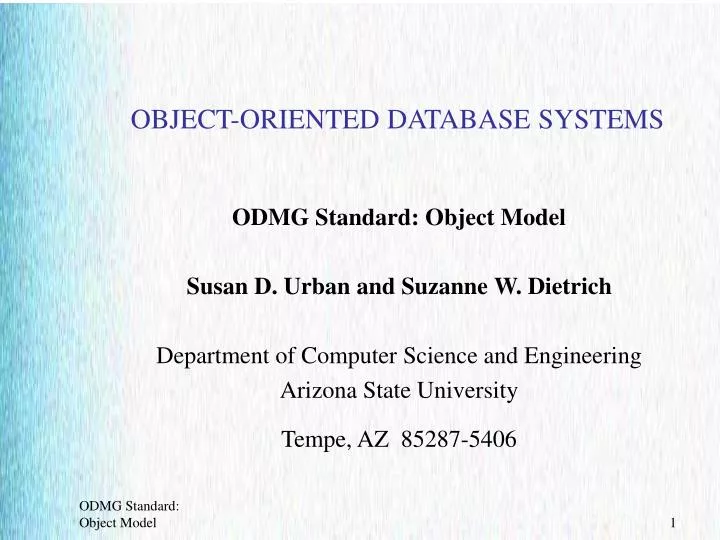object oriented database systems