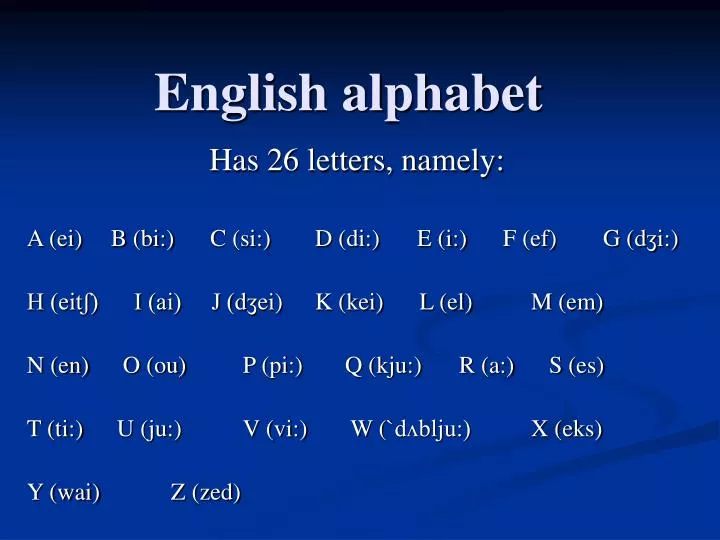 english alphabet