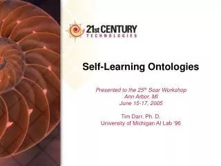 Self-Learning Ontologies