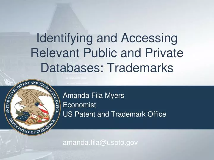 identifying and accessing relevant public and private databases trademarks
