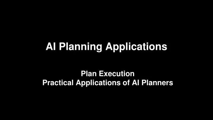 ai planning applications