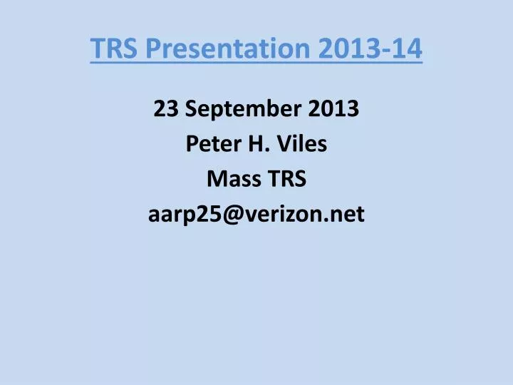 trs presentation 2013 14