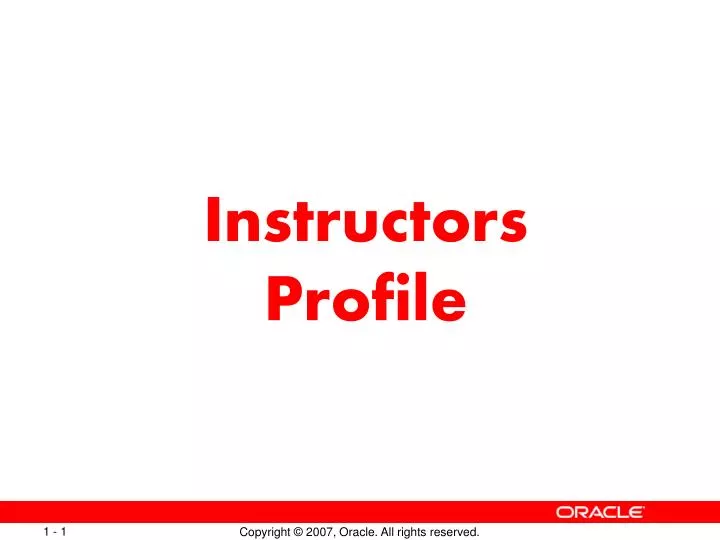 instructors profile