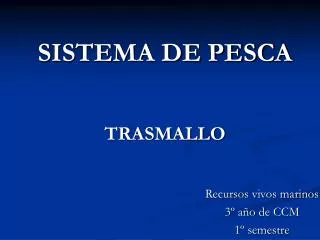 sistema de pesca trasmallo