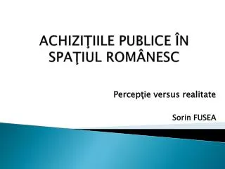 achizi iile publice n spa iul rom nesc
