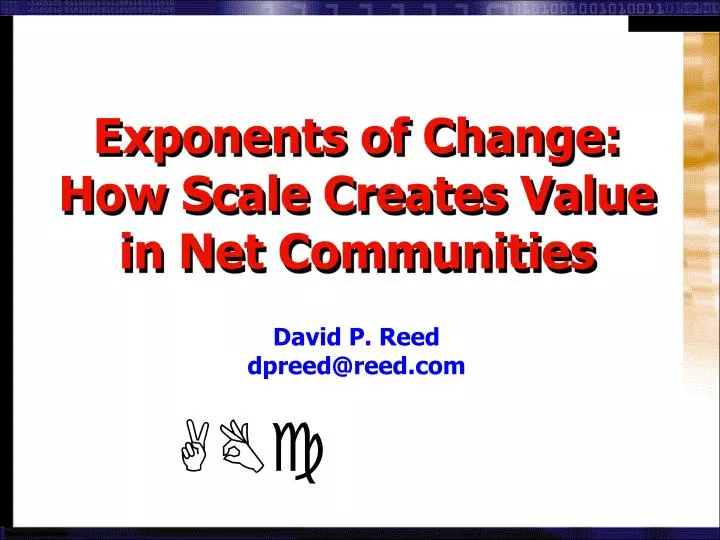 exponents of change how scale creates value in net communities