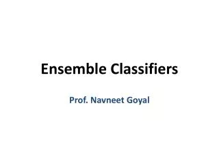 Ensemble Classifiers
