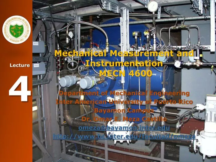 mechanical measurement and instrumentation mecn 4600