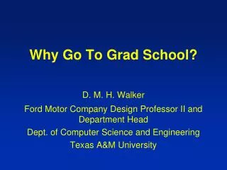 why go to grad school