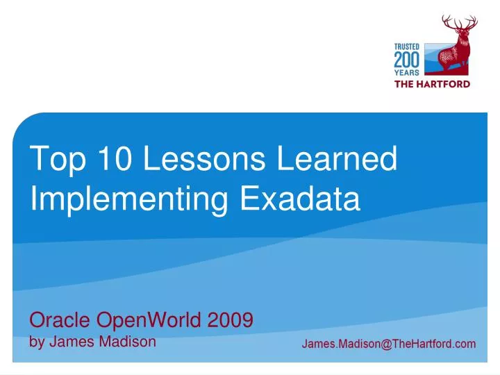 top 10 lessons learned implementing exadata