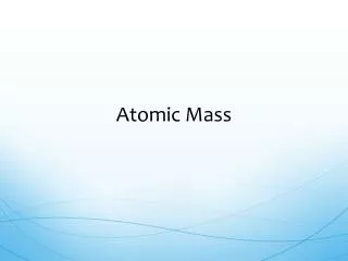 atomic mass