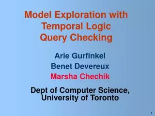 Model Exploration with Temporal Logic Query Checking