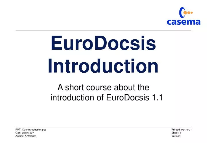 eurodocsis introduction