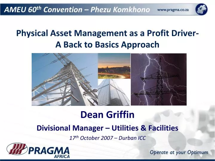 physical asset management as a profit driver a back to basics approach
