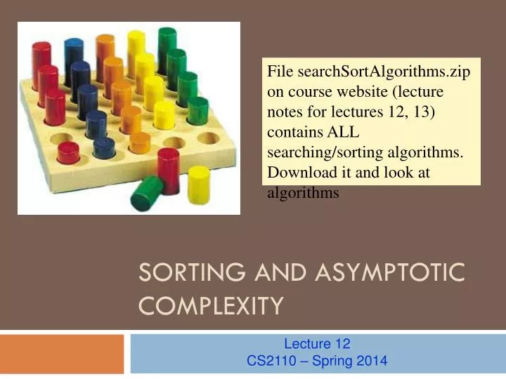 sorting and asymptotic complexity