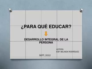 para qu educar