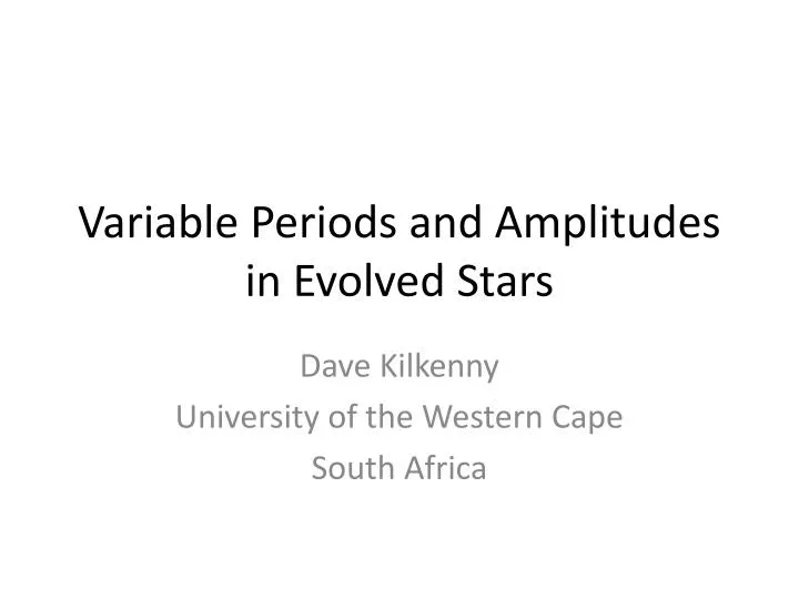 variable periods and amplitudes in evolved stars
