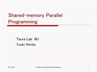 Shared-memory Parallel Programming