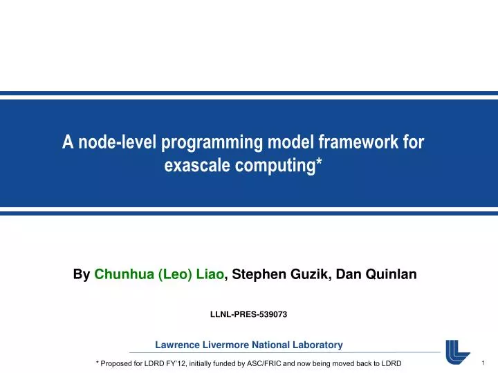a node level programming model framework for exascale computing