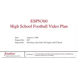 ESPN360 High School Football Video Plan