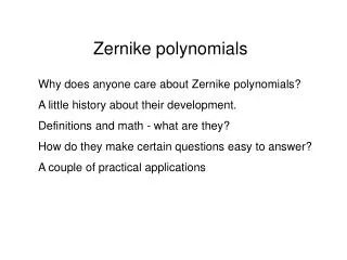 Zernike polynomials