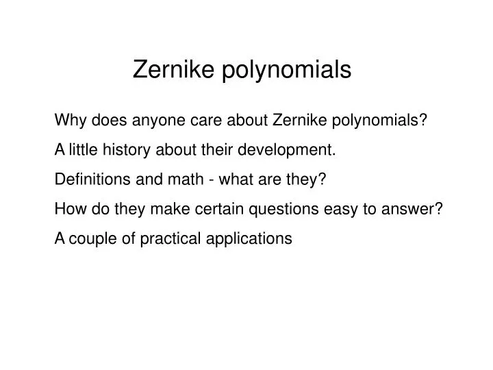 zernike polynomials