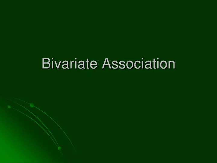 bivariate association