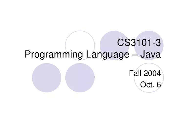 cs3101 3 programming language java
